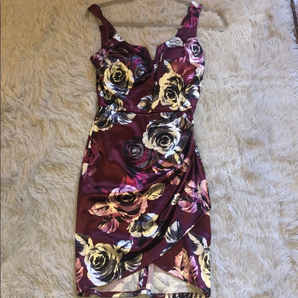 Floral Burgundy Dress